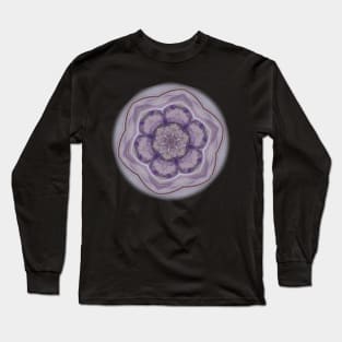 Fractal kaleidoscope flower in purple Long Sleeve T-Shirt